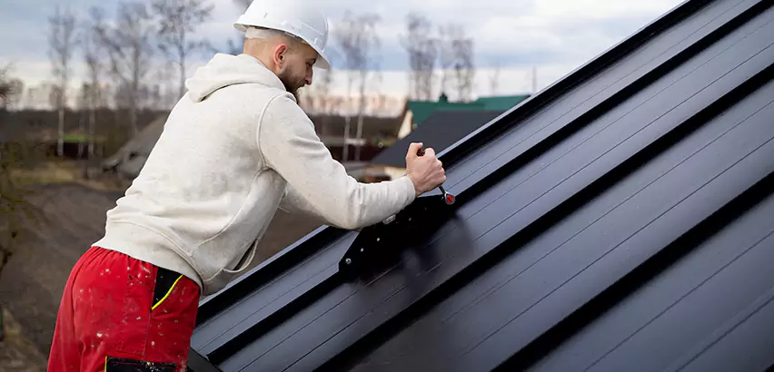 Tin Roof Ridge Cap Installation in Everett
